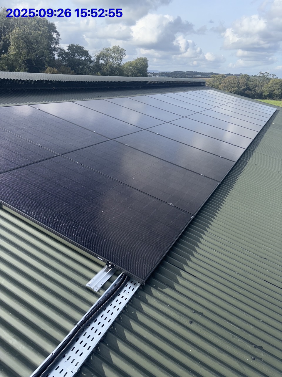Farm shed solar install